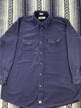 Onward Reserve Classic Fit Baby Corduroy Navy Blue Button-Down Shirt XLarge XL